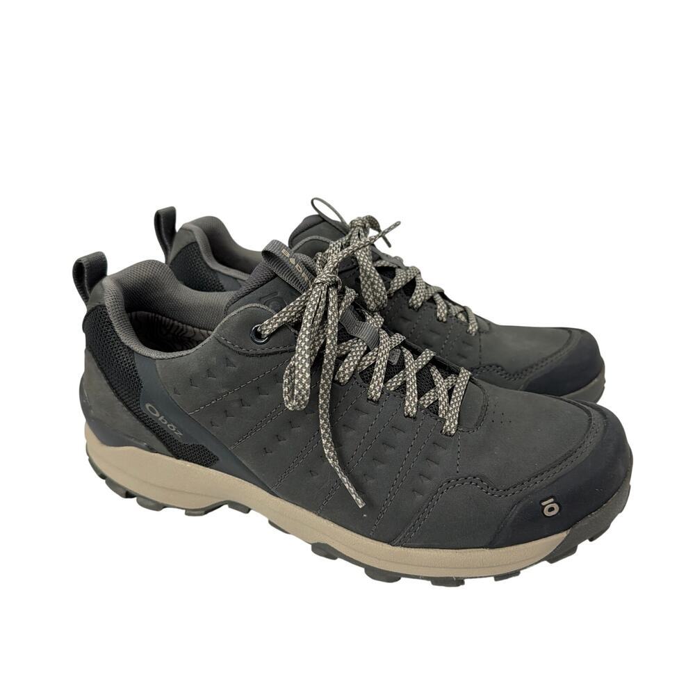 Oboz Shoes Mens Size 8 Sypes Low Leather B-Dry Hiking Lava Rock Gray
